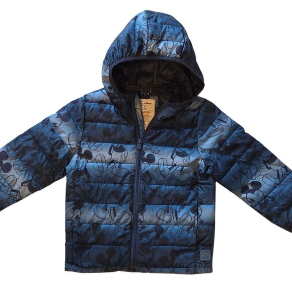 Mickey Mouse Puffer Jacket Baby Gap size 5 Lightweight Coat Disney - Picture 1 of 6